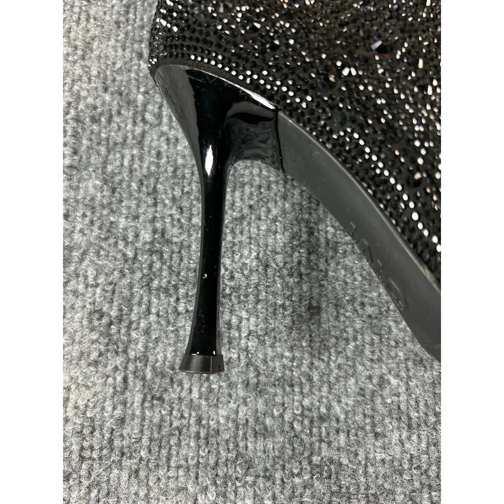MIA Rakimaf Black Bling Rhinestone Ankle Booties Women's Size 5.5 Stiletto Heel - Picture 7 of 11
